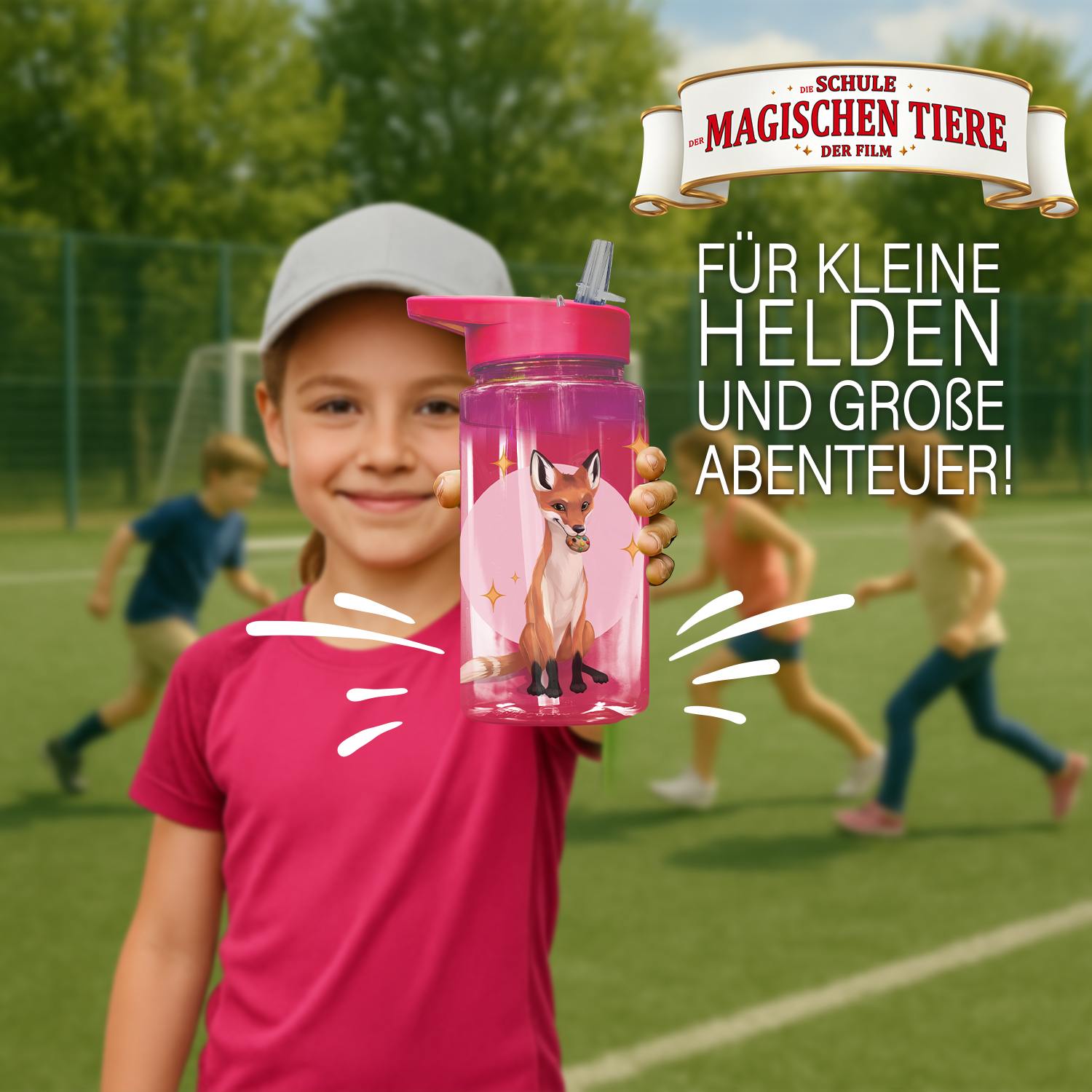 Trinkflasche 400 ml rPET | Beerenrot, Fuchs