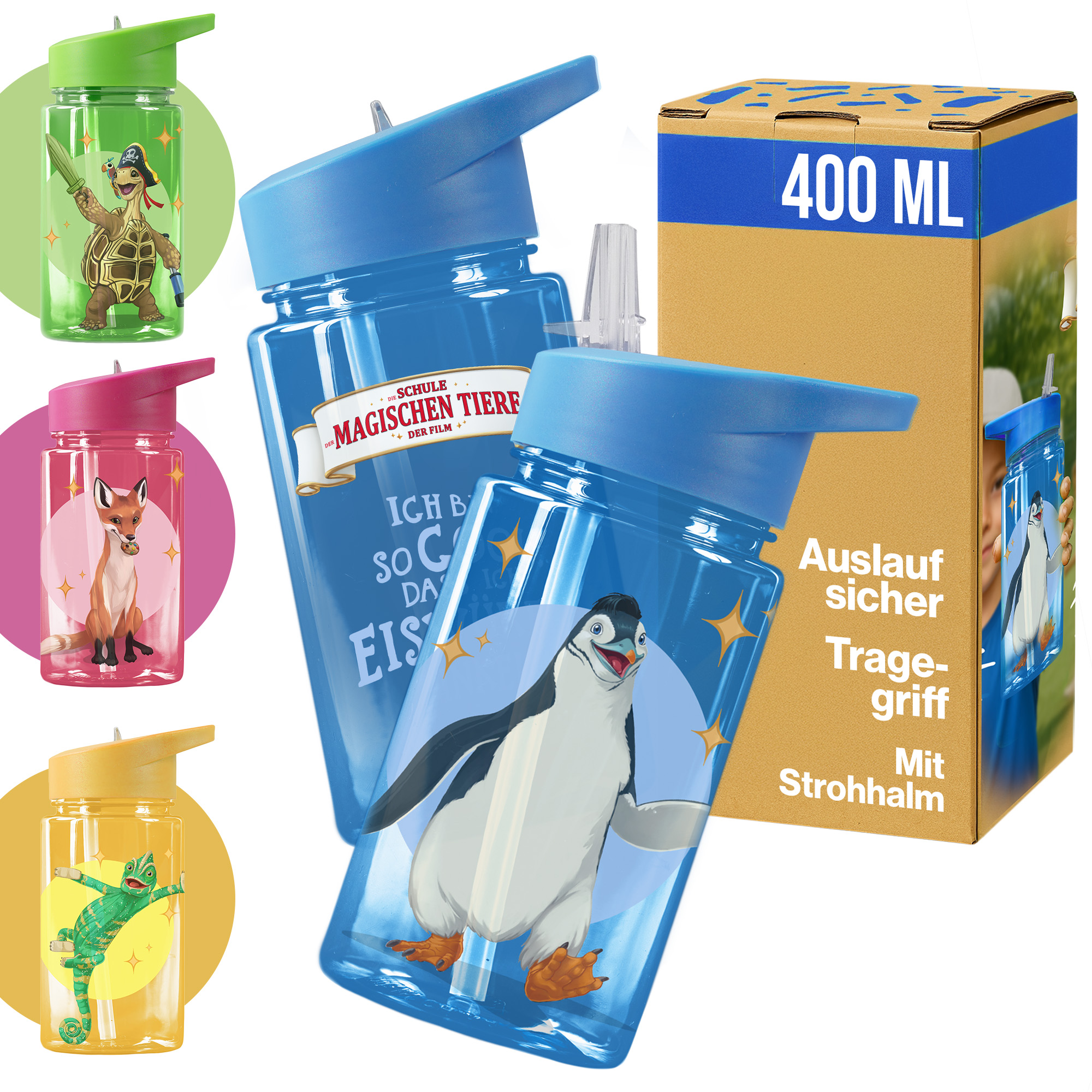 Trinkflasche 400 ml rPET | Blau, Juri