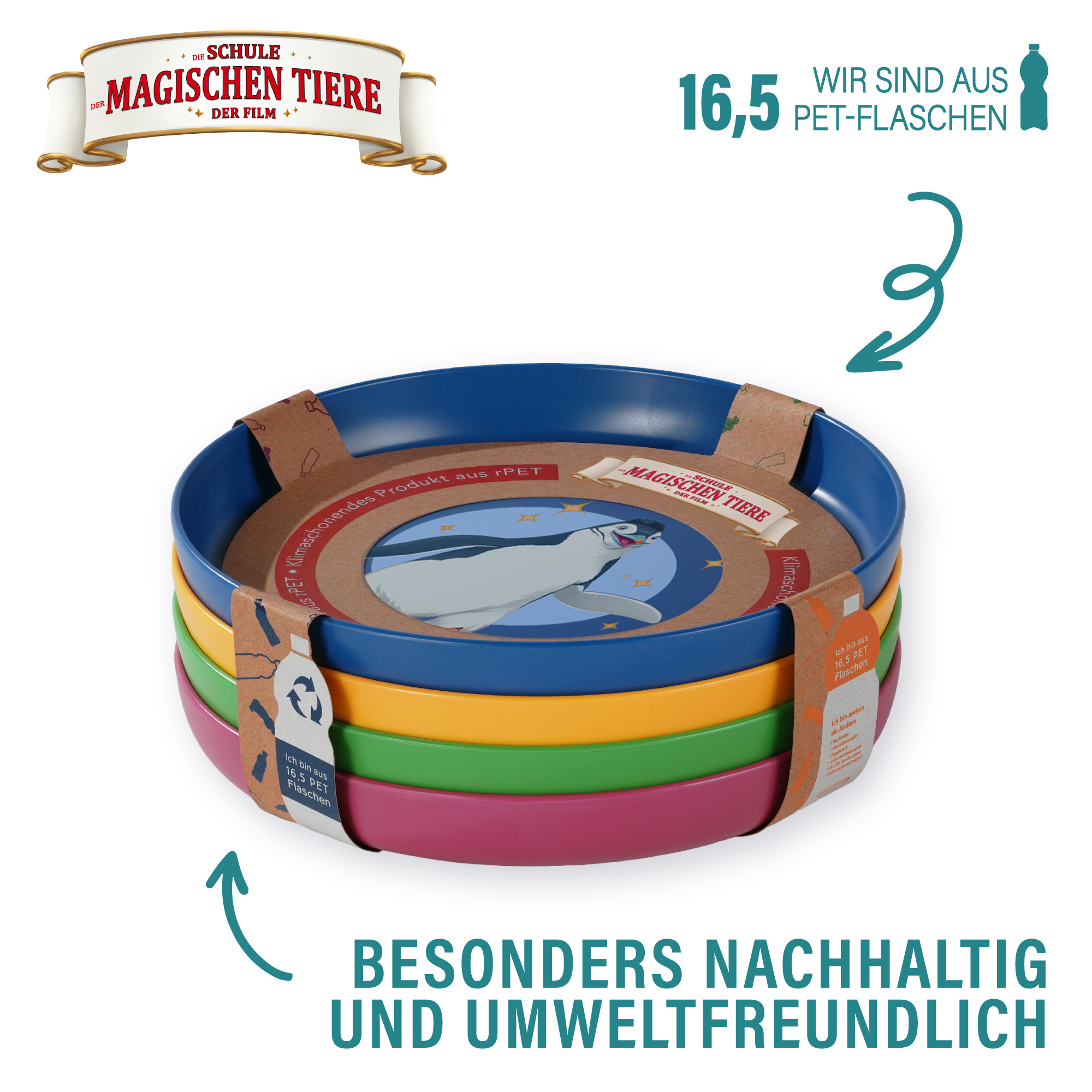 Kindergeschirr Teller Set, 4-tlg. 18,5 cm, rPET | AWAVE®