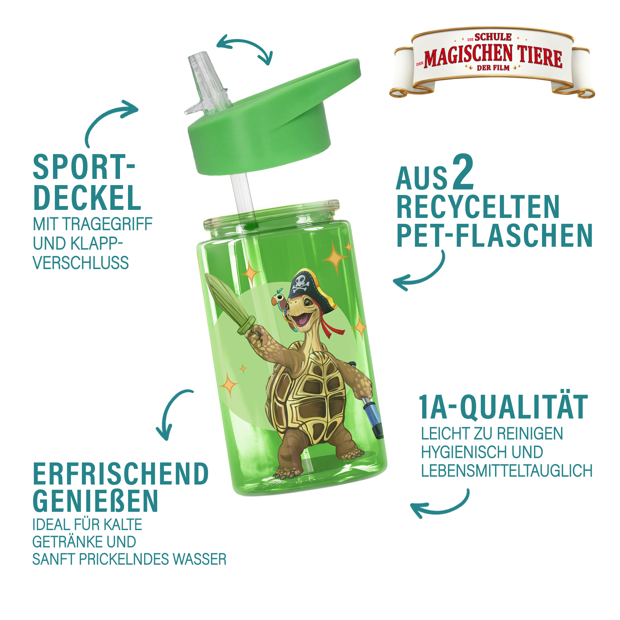 Trinkflasche 400 ml rPET | Grün, Henrietta