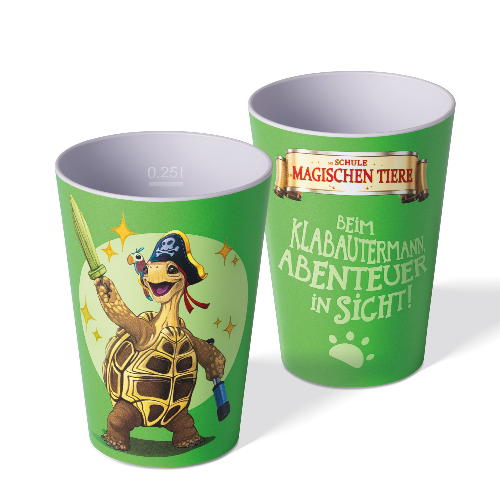 Trinkbecher-Set, 4-tlg. 250 ml, aus rPET, mit Eichstrich | AWAVE®