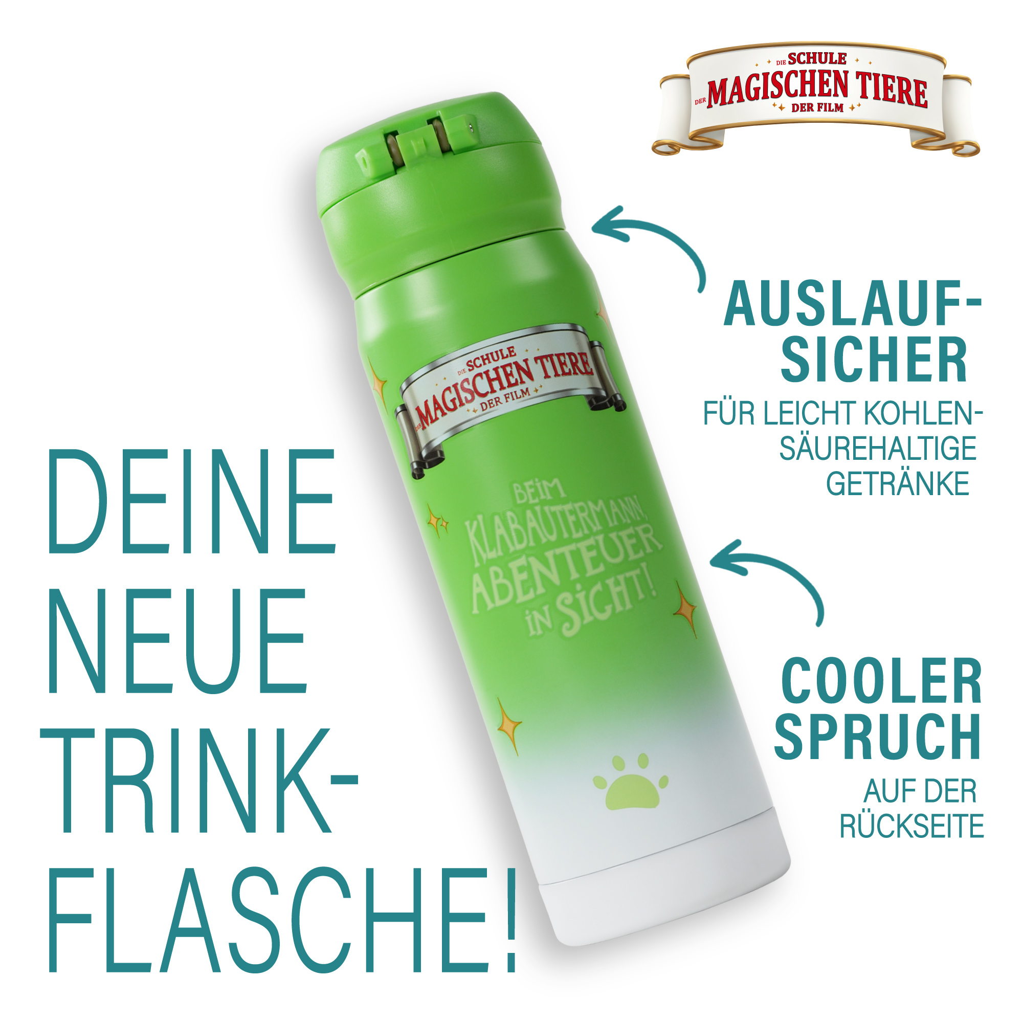 Trinkflasche, Henrietta, 380 ml, Edelstahl - grün | AWAVE®